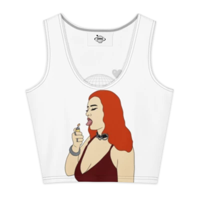Flaming Crop Top Tank